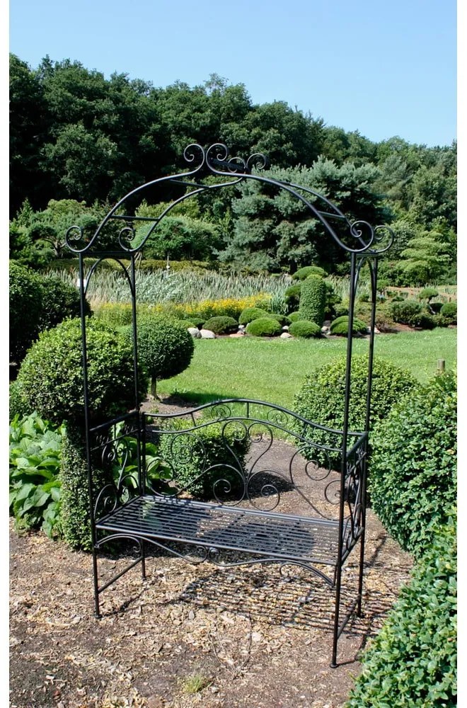 Bancă de grădină neagră din metal Colima – Garden Pleasure