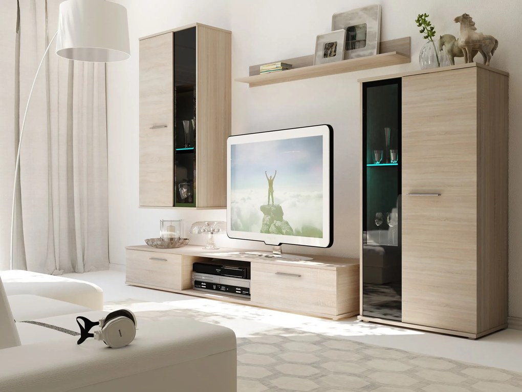 Zondo Mobilier living Saul (Stejar sonoma) (fără iluminat). 610002