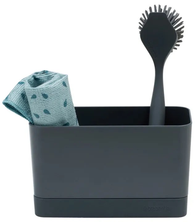 Organizator pentru chiuveta Brabantia SinkSide 1000209, Antiderapant, Silicon, Gri inchis