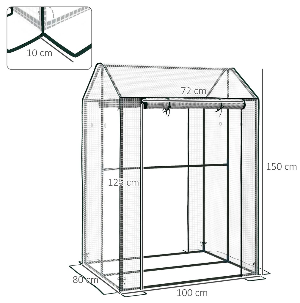 Outsunny Sera Cu 2 Camere Pentru Gradina Cu 2 Usi | Aosom Romania