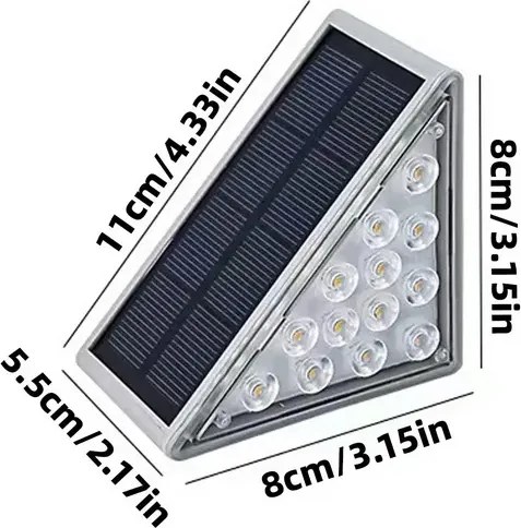 Set de iluminat solar pentru scări - LED alb - 6 bucăți