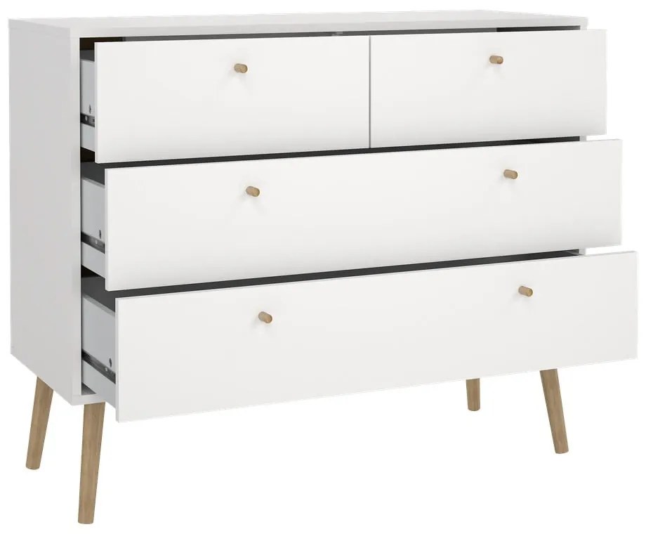 Comodă albă joasă 99x82 cm Bodo – Tvilum