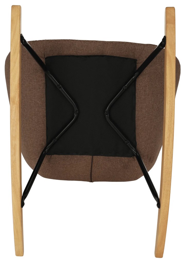 Fotoliu balansoar, material textil maro deschis/lemn, HARPER