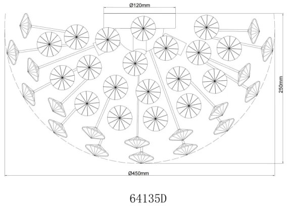 Plafonieră LED Globo 64135D KATRINA 4xG9/3,5W/230V auriu