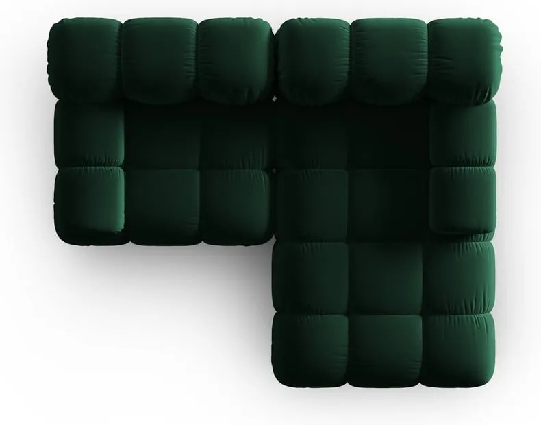 Colțar verde cu tapițerie din catifea (colț dreapta) Bellis – Micadoni Home