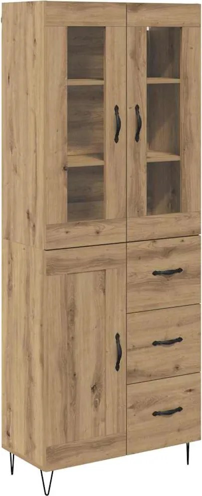 vidaXL Bufet Stejar Artizanal 69,5 x 34 x 90 cm Lemn compozit