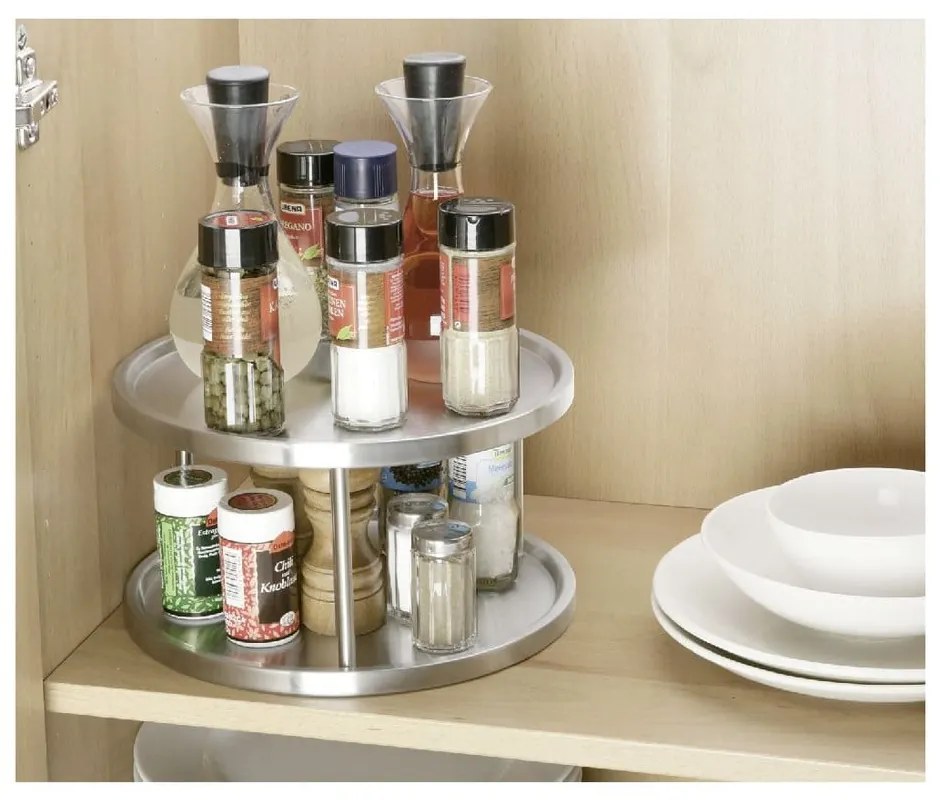 Platou rotitor din oțel inoxidabil Wenko Turn Duo, ø 26,5 cm