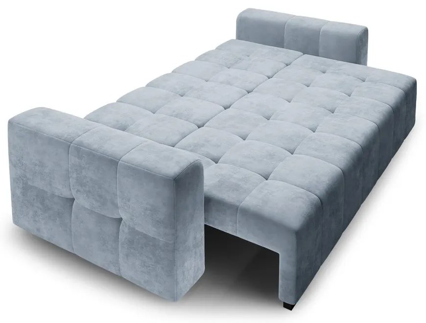 Canapea extensibila din catifea Milo Casa Luca, albastru deschis