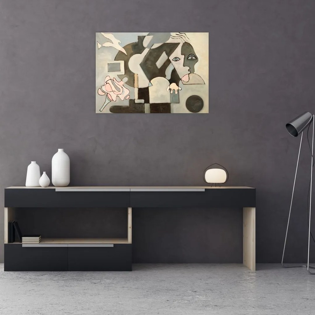 Tablou pe sticlă - Cubismul (70x50 cm)