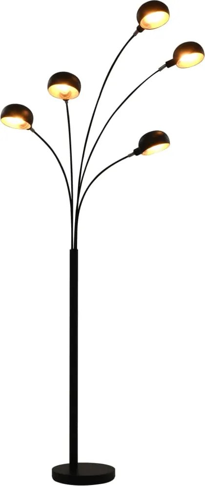 vidaXL Lampă de podea, negru și auriu, 200 cm, 5 x E14