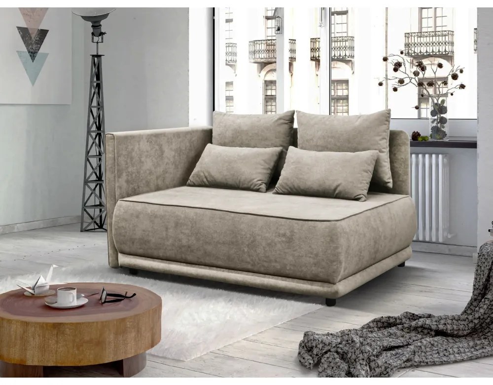 Canapea extensibila, bej gri Taupe, pe stanga, LIAMI