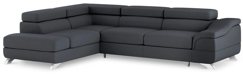 Coltar extensibil Onyx, colt pe partea stanga cu tapiterie din tesatura structurala, albastru