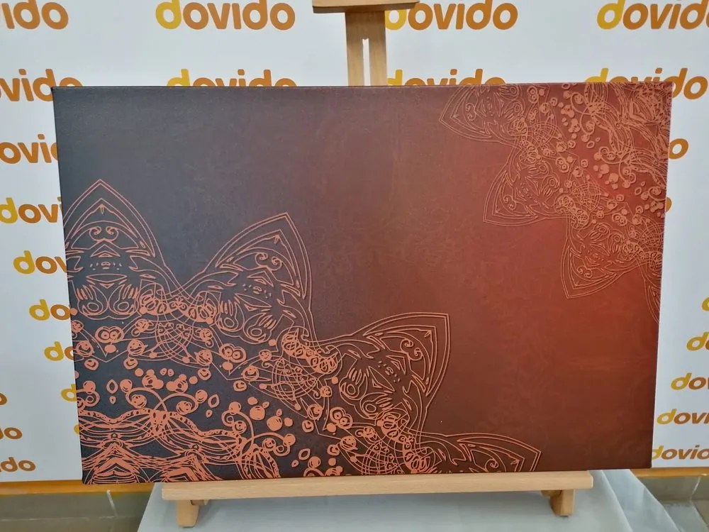 Tablou elemente moderne de mandala în nuanțe de maro