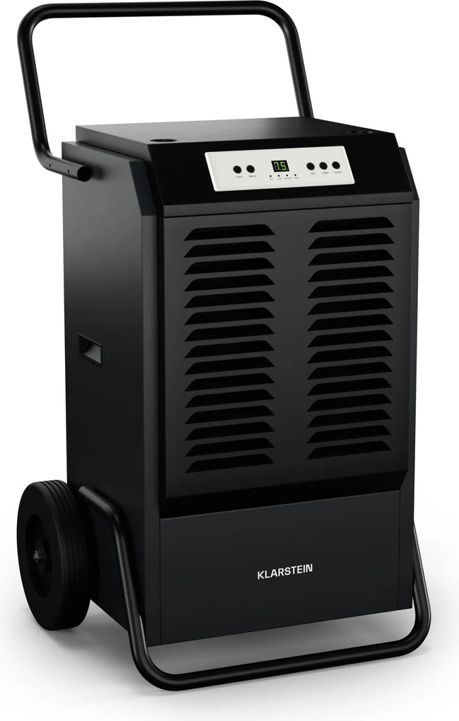 Klarstein DuraDry 90L dezumidificator, 90 l/zi, 120-180 m², oțel inoxidabil, mobil, 850 m³/h