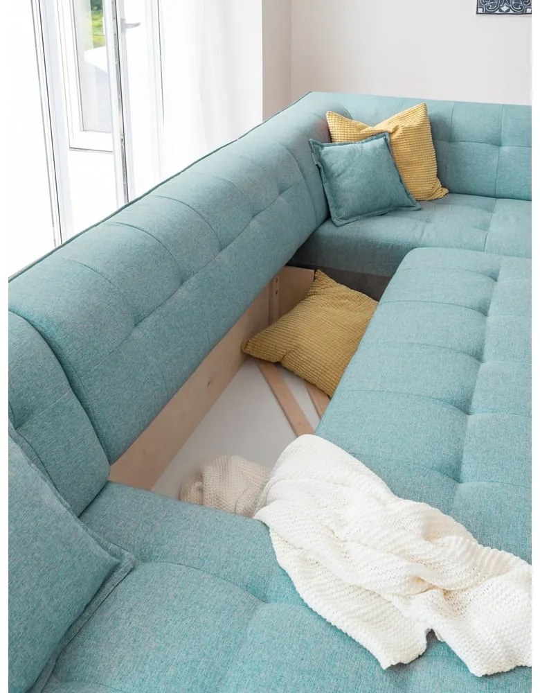 Colțar turcoaz extensibil (cu colț pe partea dreaptă/în formă de "U") Dazzling Daisy – Miuform