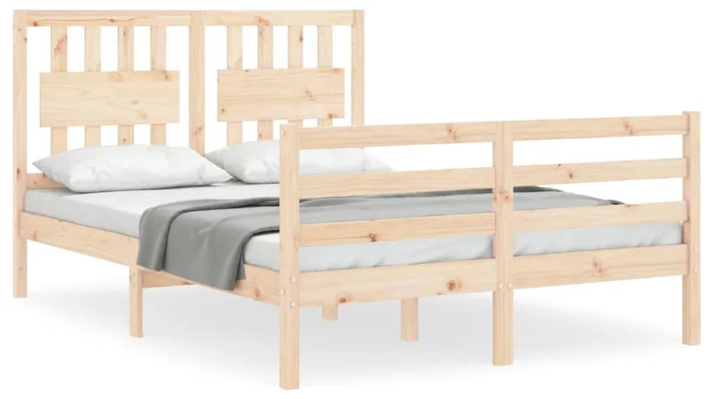 3194311 vidaXL Cadru de pat cu tăblie, 140x200 cm, lemn masiv