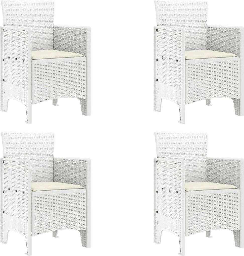 vidaXL Scaun pentru Grădină 4 pcs Alb Dimensiune: 53 x 49 x 85 cm