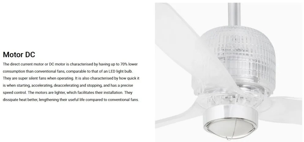 Lustra cu Ventilator si telecomanda DECO FAN M transparent
