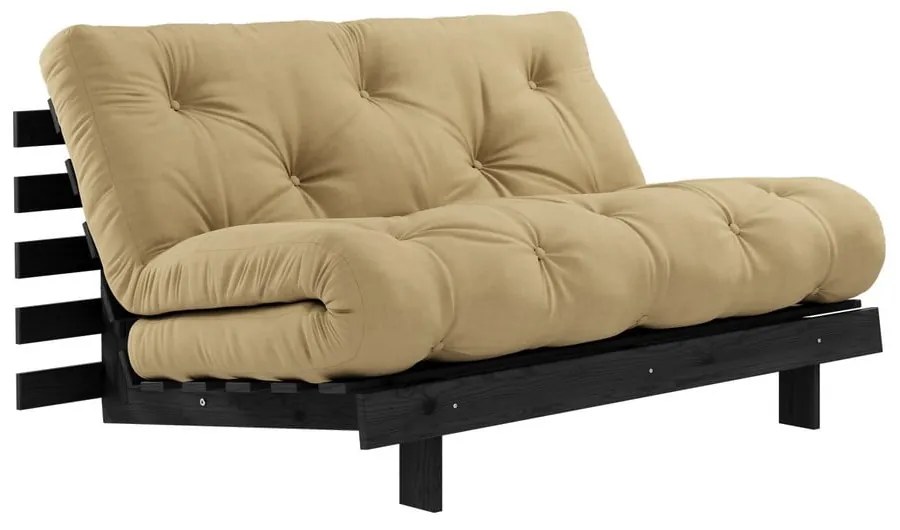 Canapea variabilă Karup Design Roots Black/Wheat Beige