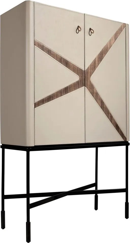 Bufet, Bar design LUX furnir de nuc si piele High sideboard