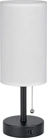 Brilagi - Lampă de birou TABLON cu port USB 1xE27/25W/230V negru/alb