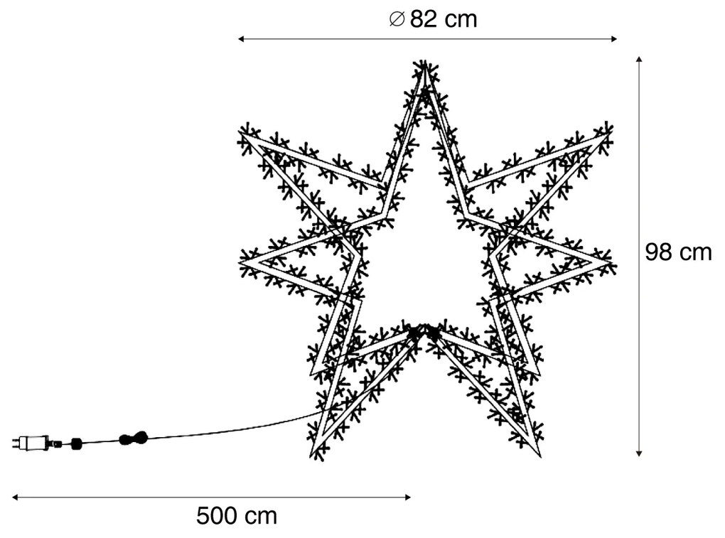 Lampă de podea neagră stea incl. LED IP44 - Brilli