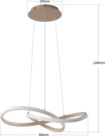 Brilagi - Lustru LED dimmabil pe cablu INFINITY LED/55W/230V 50x50 cm bej + telecomandă