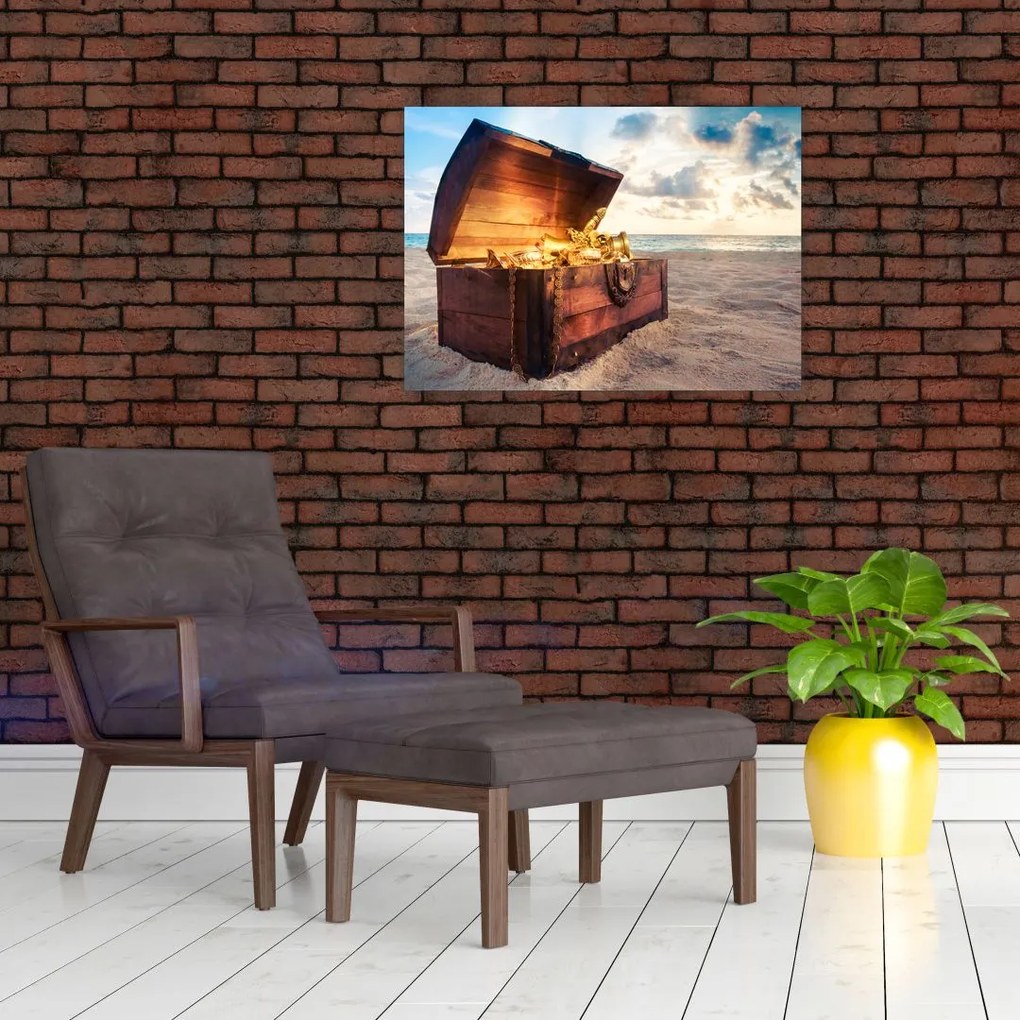 Tablou - Comoară pe plajă (70x50 cm)