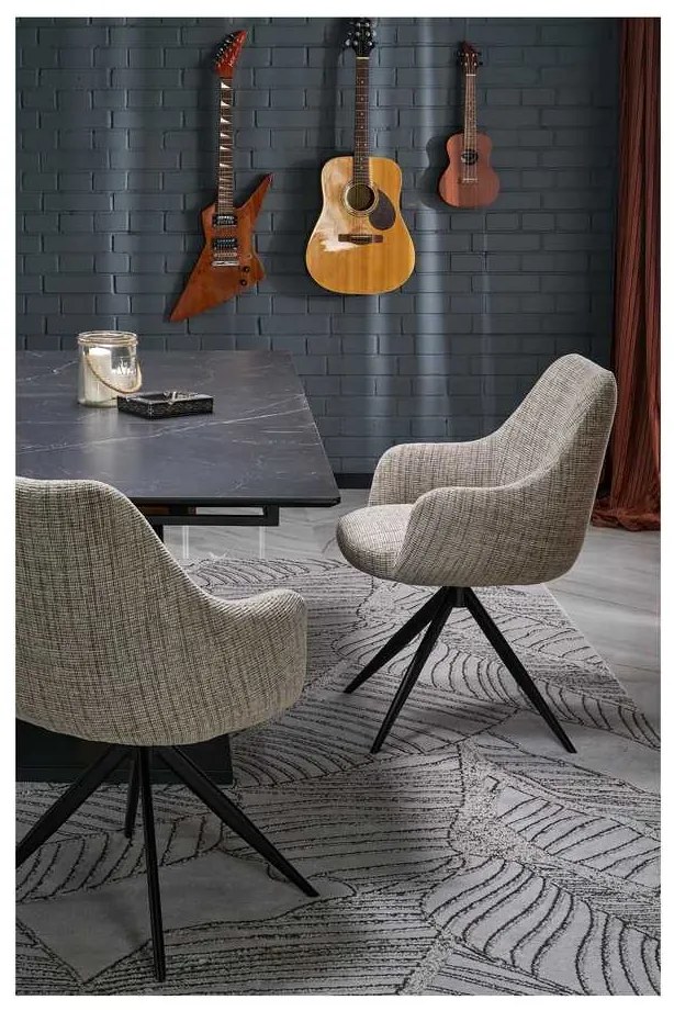 Masă de bucătărie Sterzo 160-200 x 90 cm, negru / stejar auriu