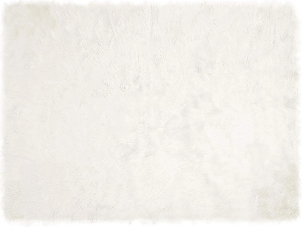 vidaXL Covor din Lână Faux Tafalla Alb 160 x 230 cm Poliester