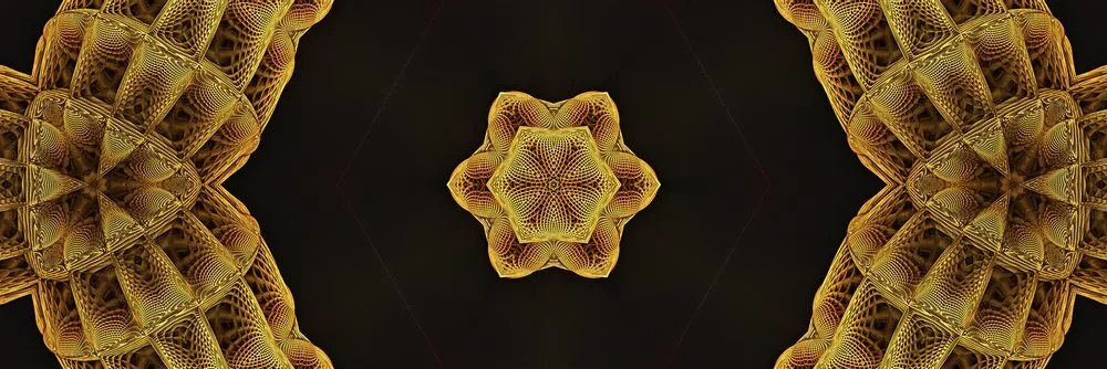 Tablou Mandala interesantă aurie