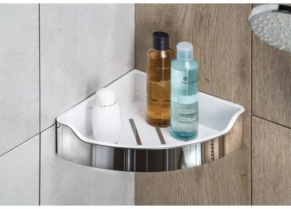 Raft de colț pentru duș Aqualine SAMBA 21,8x30 cm crom lucios