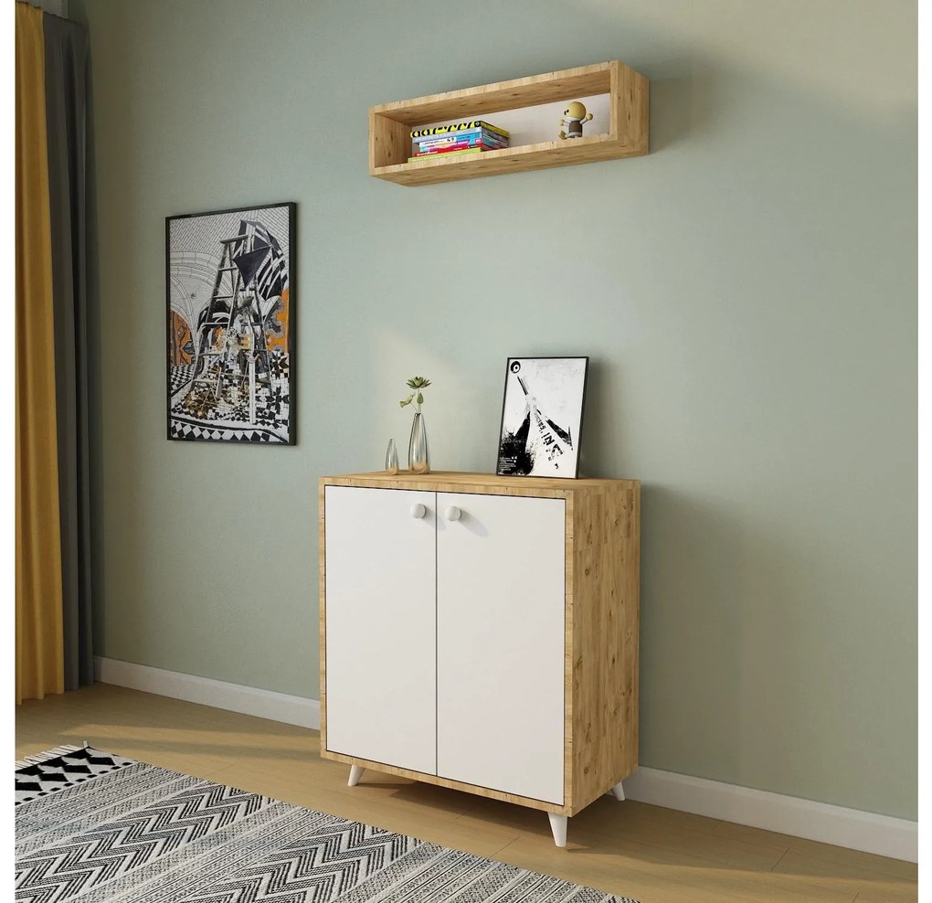Mobilier Hol Menisa (stejar + alb) . 1093911