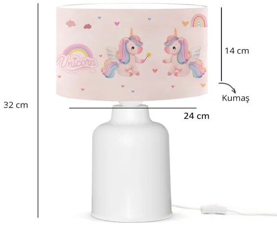 Lampă de masă pentru copii CANDY 1xE27/40W/230V roz/alb