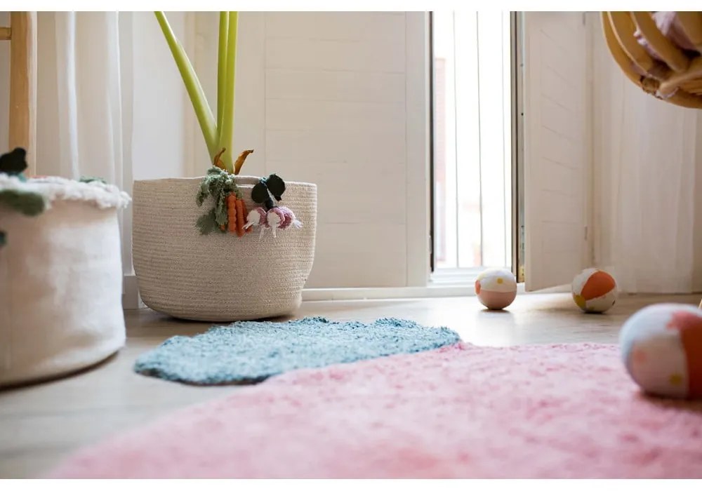 Coș de jucării pentru copii crem din material textil ø 30x23 cm Veggies – Lorena Canals