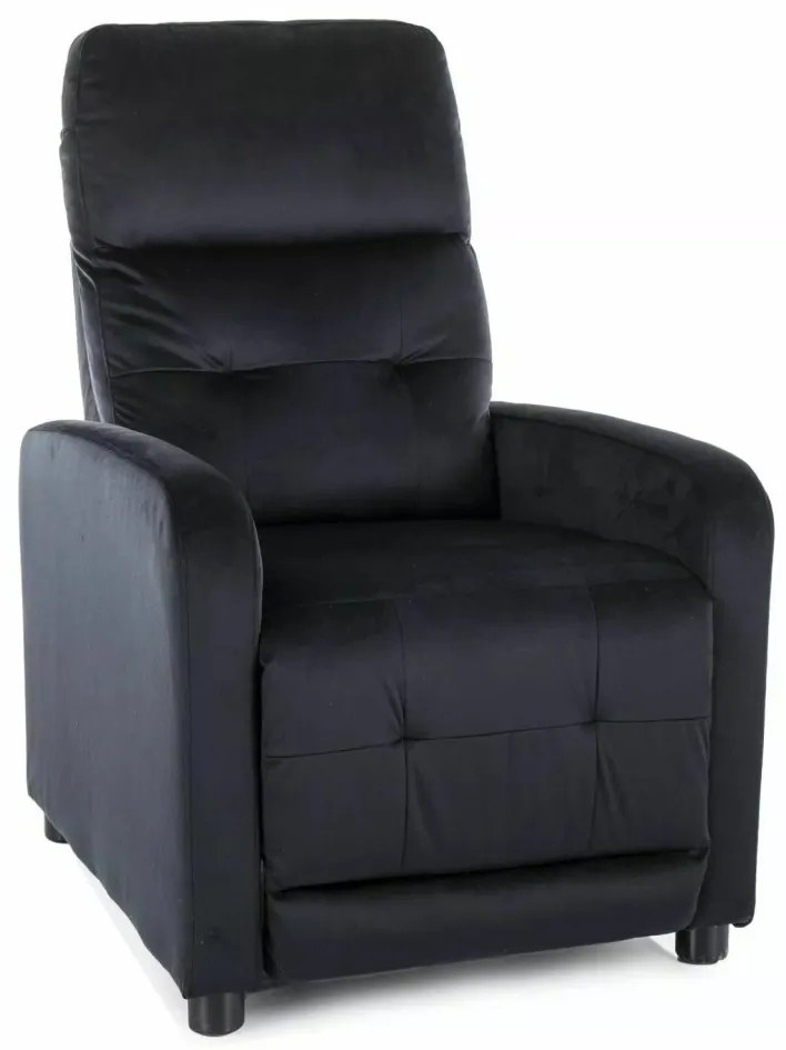 Fotoliu Otus velvet negru Blu19 H100 cm