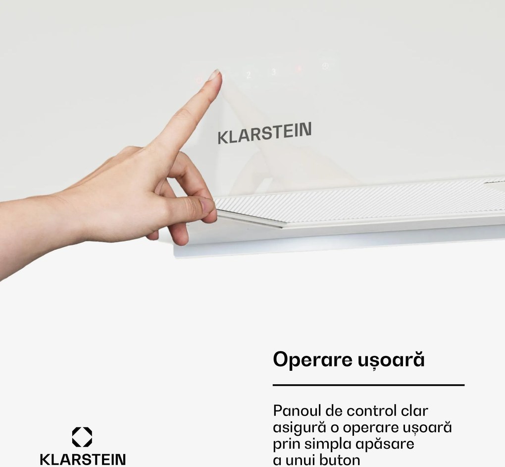 Klarstein Kronleuchter L, hotă tip insulă, 60 cm, evacuare 577 m³/h, LED, touch, alb