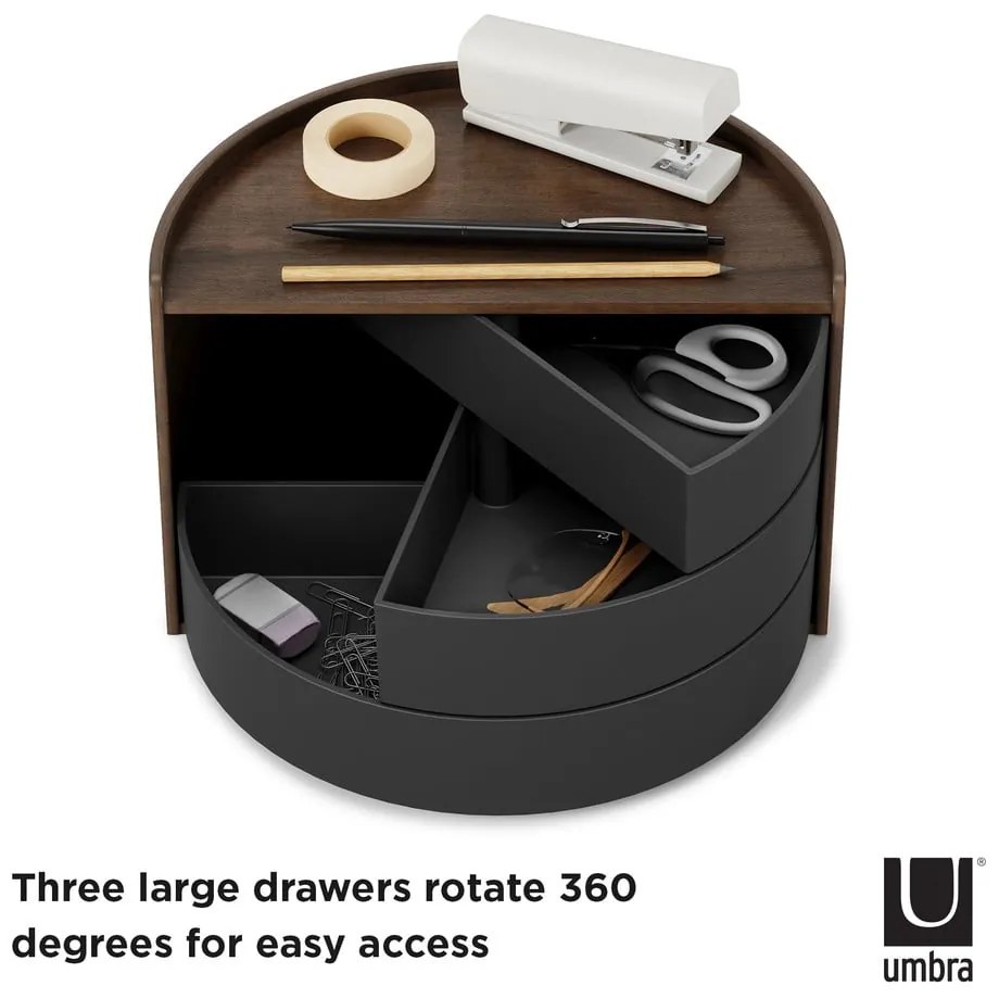 Organizator de baie negru rotativ Moona – Umbra