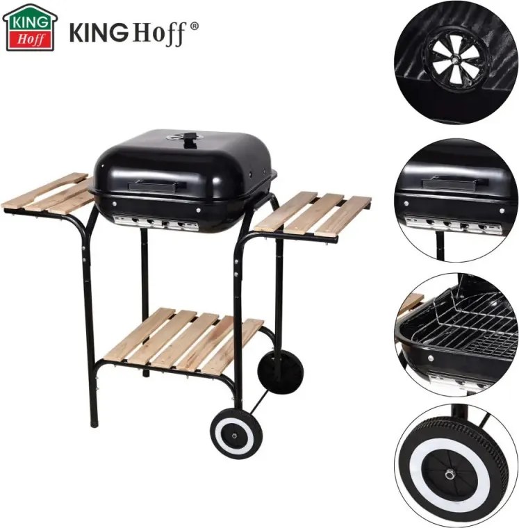 Friteuza cu aer cald Royalty Line RL-AF3.1, 1400W, 3 L, 5 portii, Negru