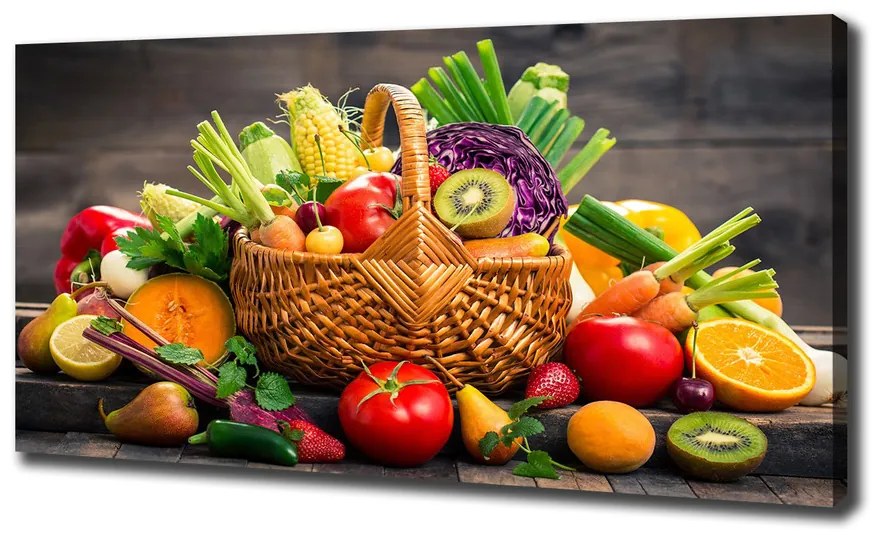 Imprimare tablou canvas Un coș de legume fructe