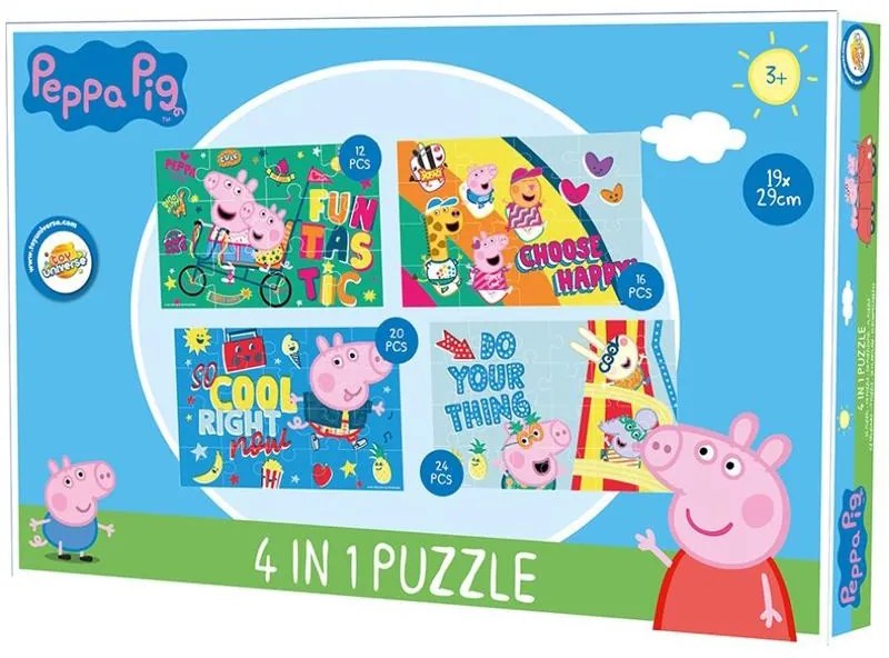 Purcelușa Peppa Puzzle 4-în-1
