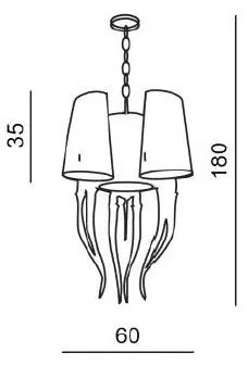 Azzardo AZ1232 - Lustră pe lanț DIABLO 6xE14/11W/230V alb
