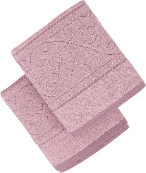 Set 2 prosoape din bumbac Sultan, 50 x 90 cm, roz