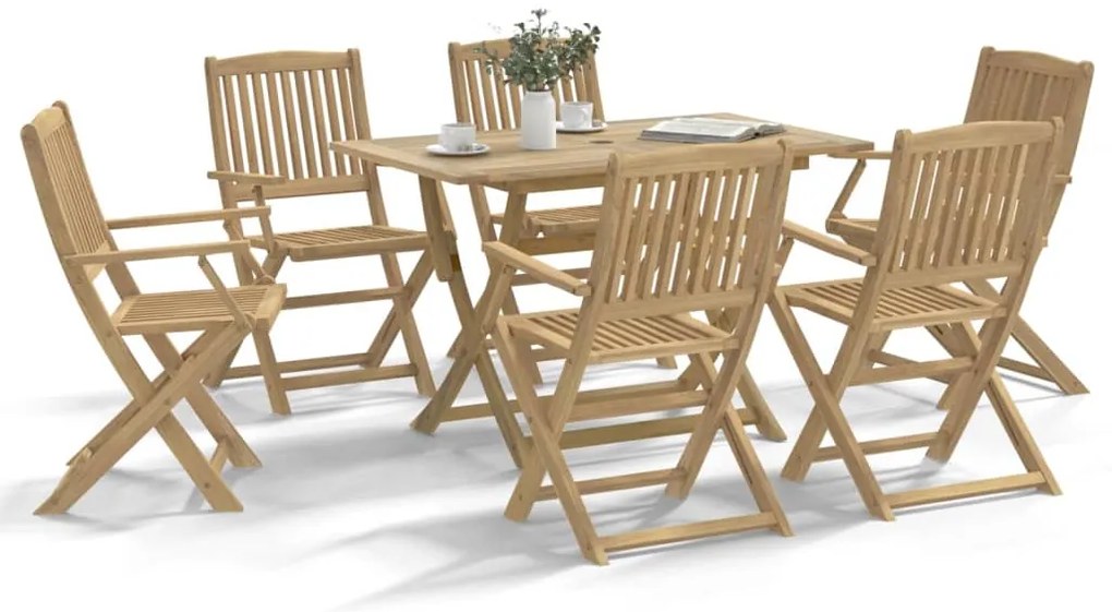 vidaXL Set mobilier de grădină, 7 piese, lemn masiv de acacia