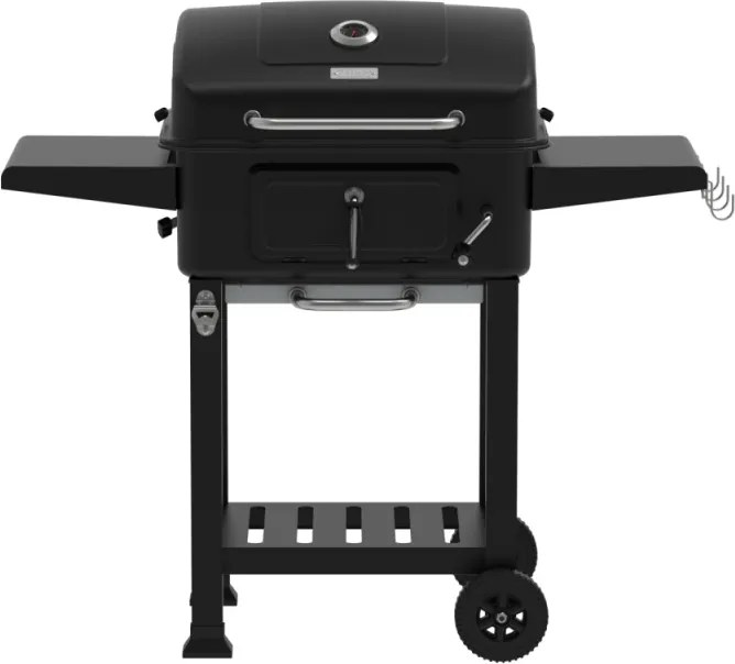 Gratar pentru exterior Zilan ZLN3574, Fabricat din materiale durabile, Grila de gatit 54x42.5 cm din otel cromat, Termometru incorporat, Mobilitate