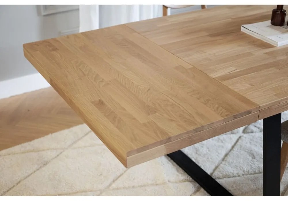 Extensie blat din lemn de stejar lustruit pentru masa de dining Rowico Brooklyn