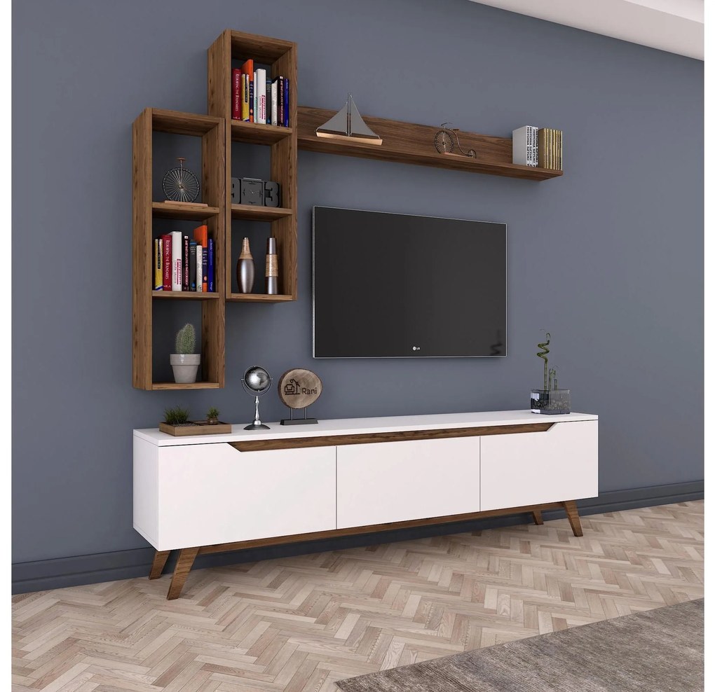 Mobilier living Mitevu 10 (alb + Nuc) . 1095672