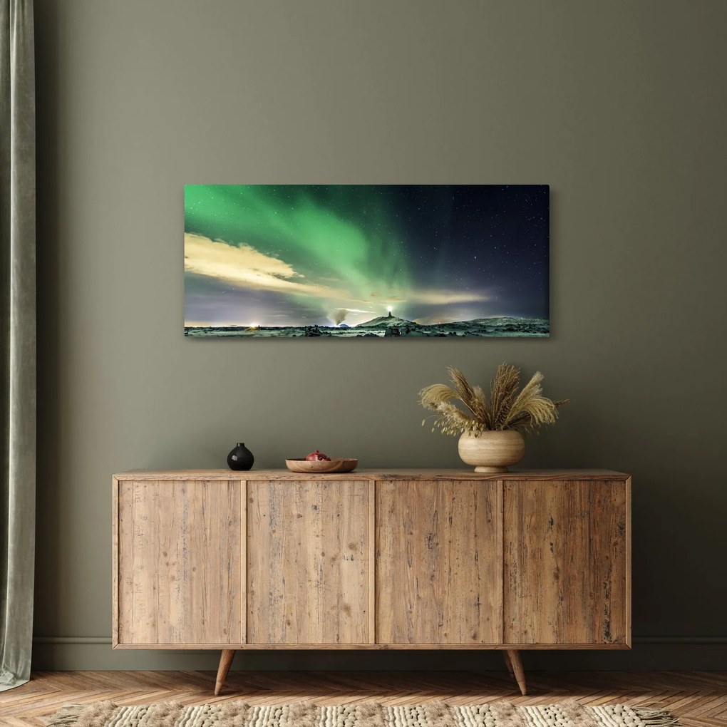 Tablou cu Aurora Borealis (120x50 cm)