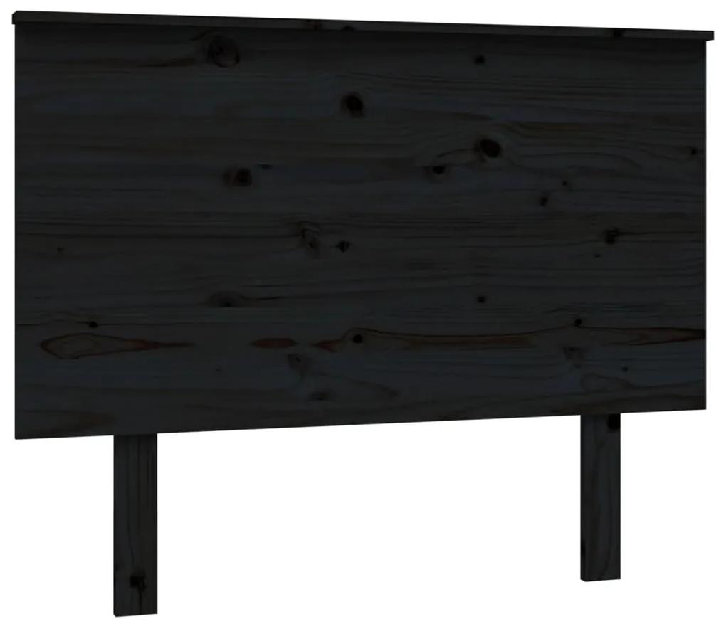 Tablie de pat, negru, 104x6x82,5 cm, lemn masiv de pin 1, Negru, 104 x 6 x 82.5 cm