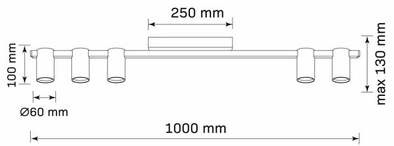 Spot MARIBEL 5xGU10/10W/230V negru
